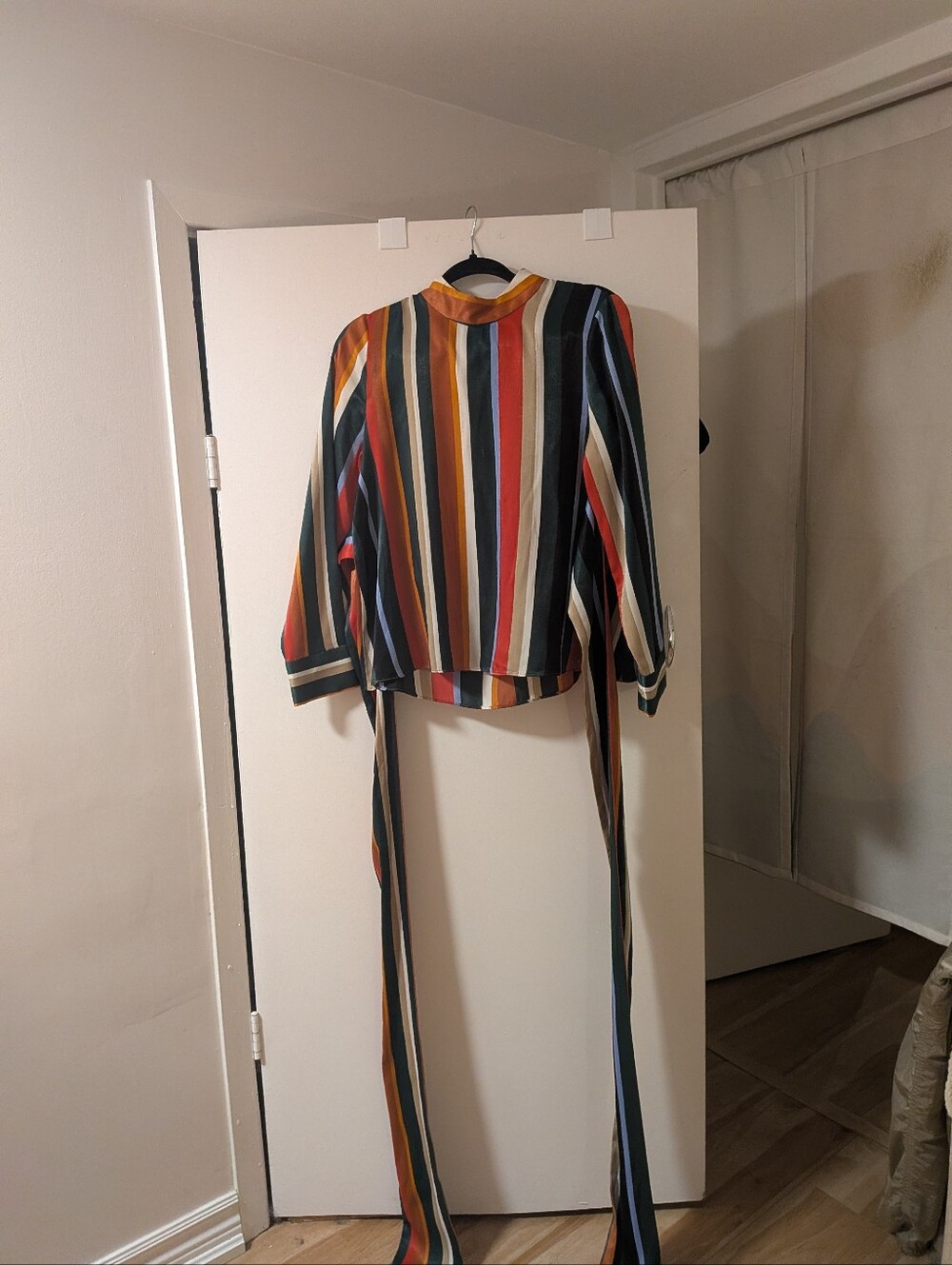 Striped Tie-Back Blouse in Multi-Color - Picture 3 of 3